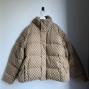 Balenciaga Beige and Brown Patterned Fabric